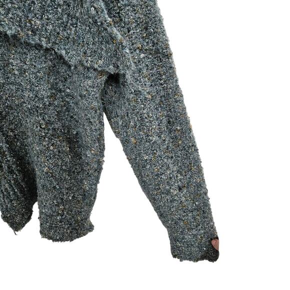 Parkhurst Knit Blue Button Up Sweater Cardigan Big Collar Long Sleeve Size L - Picture 4 of 7